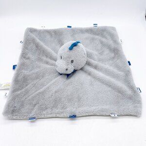 Kellytoy Baby Gray Dinosaur Security Blanket Rattle Tags Lovey Baby Toy Plush